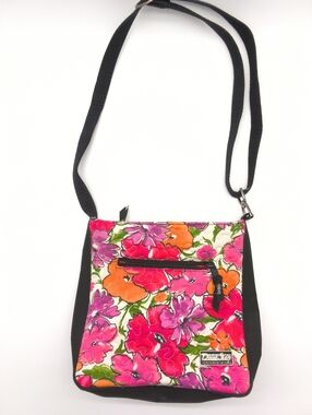 Donna Sharp Pink Orange Floral Quilted Crossbody Purse